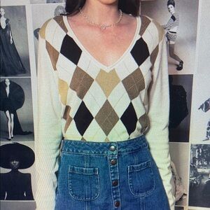 Argyle V-Neck Sweater
